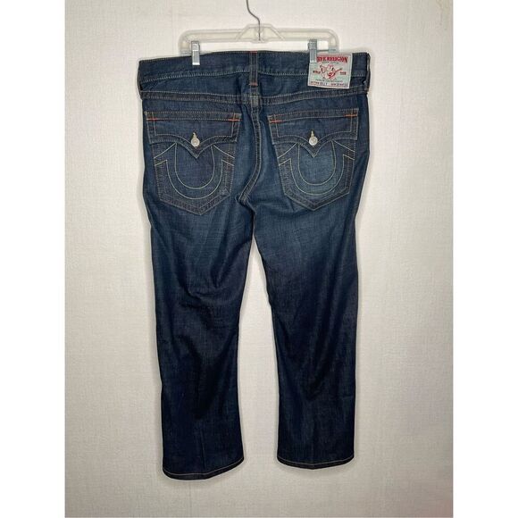 True Religion Billy  Seat 34 Jeans Size 38‎ Orange and Yellow Stitching EUC - Picture 12 of 13